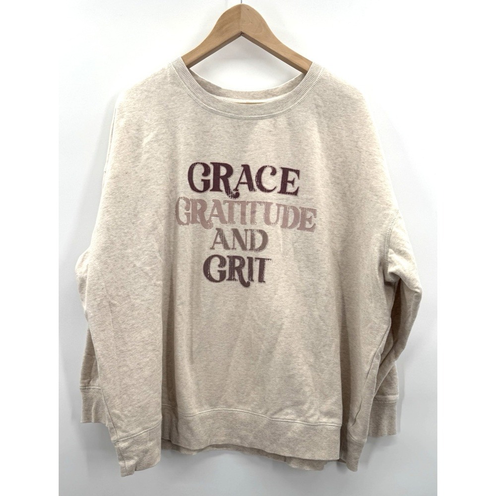 Maurices Women 3X Sweatshirt Crew Grace Gratitude Grit Christian Lounge Everyday